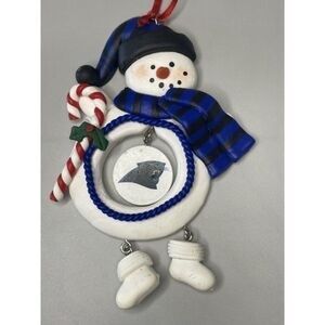 Carolina Panthers Clay Dough‎ Snowman Christmas Ornament Team Sports America